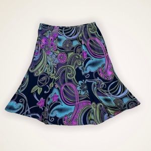 Vintage Mark Singer Softwear Floral Acetate Skirt Women’s Medium